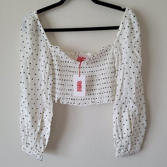 NWT Solid & Striped Remy Polka Dot Crop Top - Picture 6 of 15